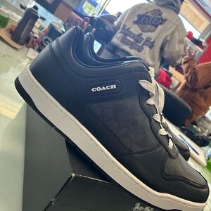 Coach Men's C201 Signature Sneaker Pre Owned SZ 12 Used Black
